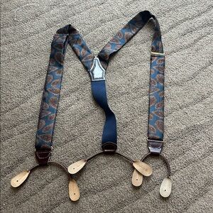 CAS Germany Braces/Suspenders Blue Paisley Pattern